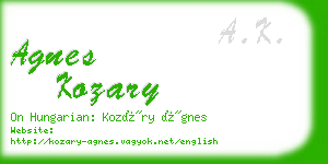 agnes kozary business card